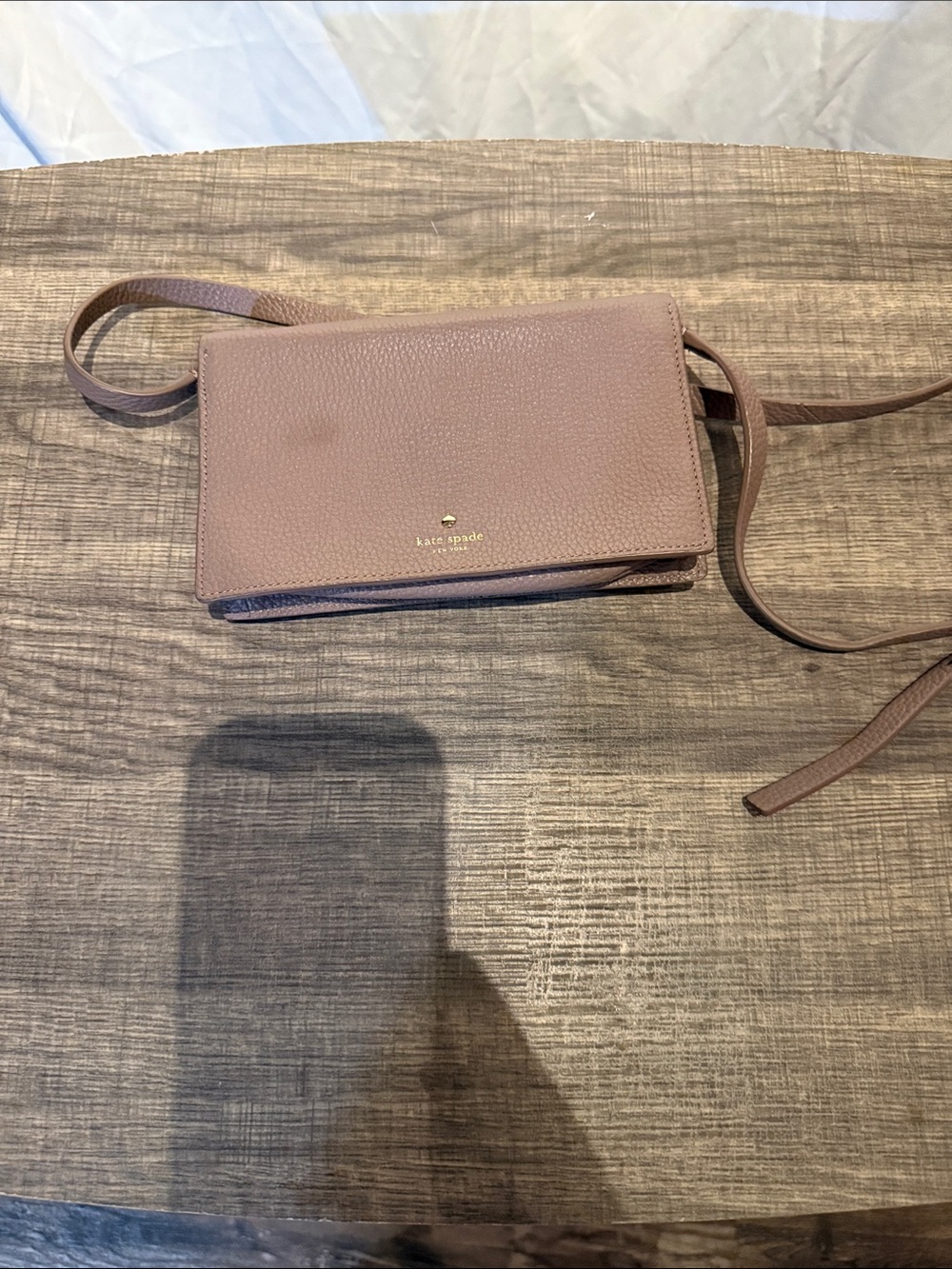 kate spade mauve pink pebbled leather crossbody